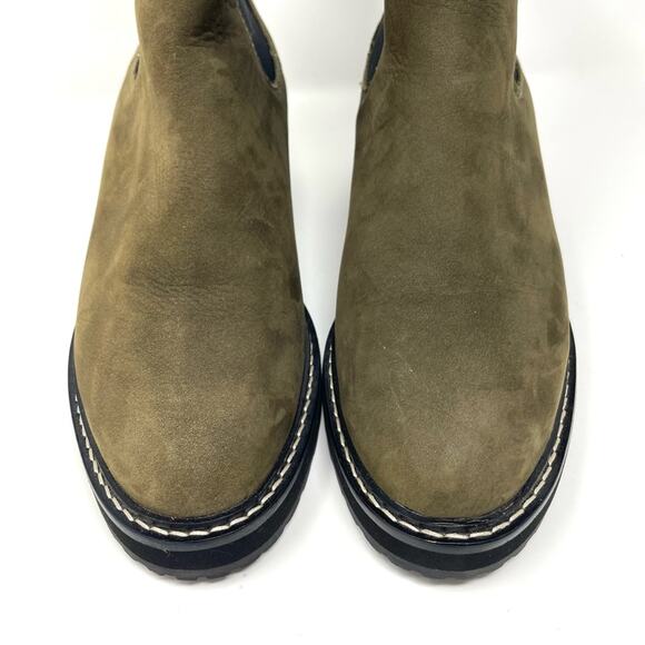 Madewell The Carina Platform Chelsea Leather Boot Cargo Green Women's 8.5 $228 - Picture 8 of 10